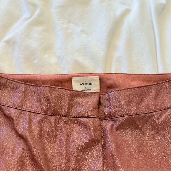 Wilfred Tempest Pant | High-Rise Italian Vinyl Coated Pants in Copper Brown - Picture 11 of 14